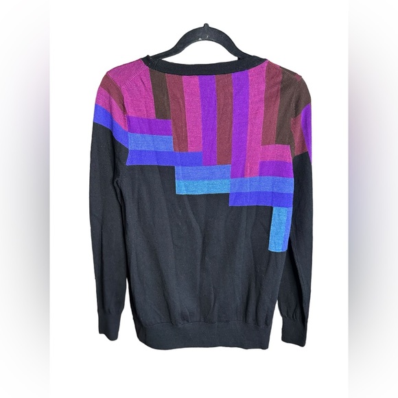 Trina Turk Wool Multicolored Long Sleeve Lightweight Sweater Size Small/Medium - Picture 6 of 7